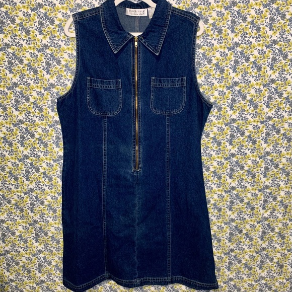Vintage Dresses & Skirts - Vintage 90's Navy Portraits By Northern Isles Denim Shirt Dress